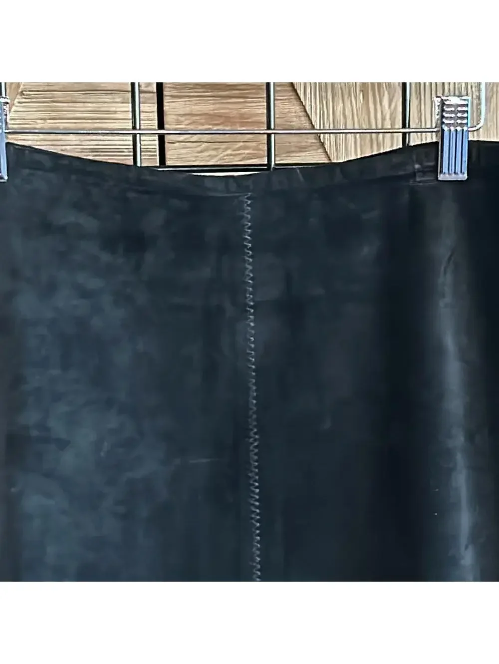 John Paul Richard Whimsigoth Black Leather Midi Pencil Skirt Size 6 Bohochic